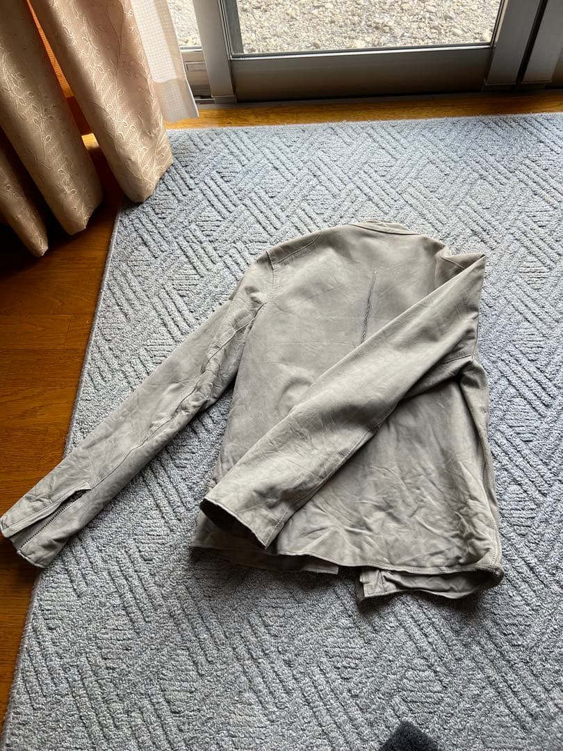 ウオッシャブルレザー ライダーズグレー ジャケット