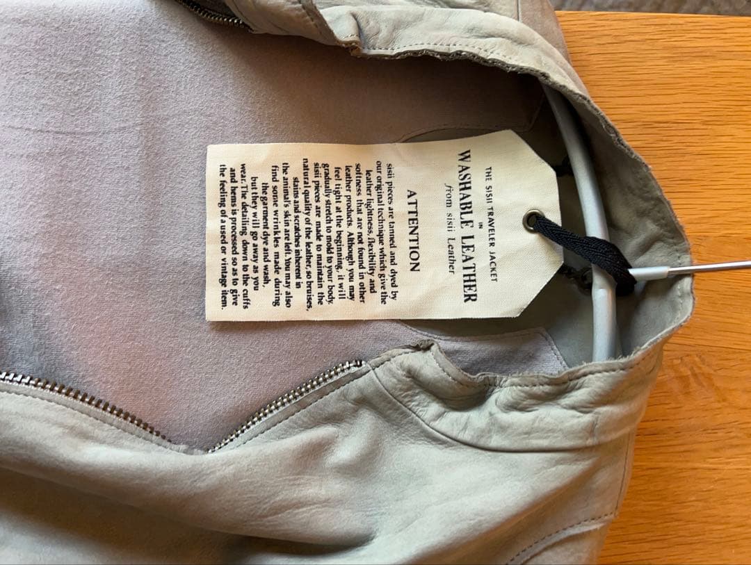 ウオッシャブルレザー ライダーズグレー ジャケット