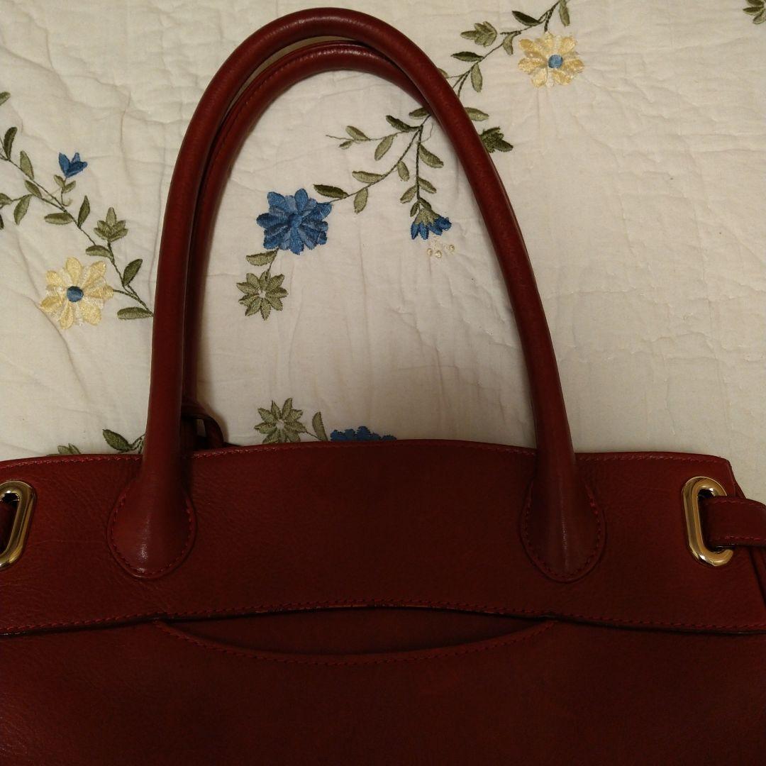 HAMANOトートバッグ　皇室御用達クラッシーアーバントートミニ　ボルドー 牛革