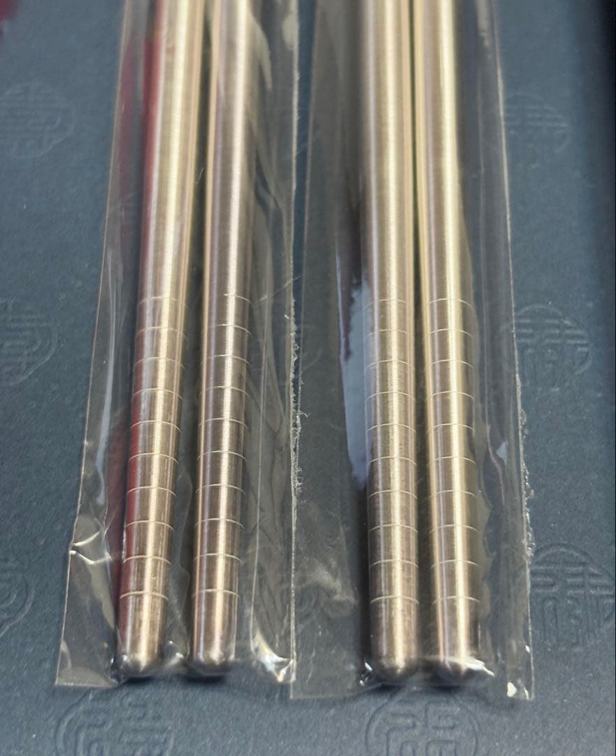 中国 足銀 999 魚 象嵌 木製 箸 猪口 セット