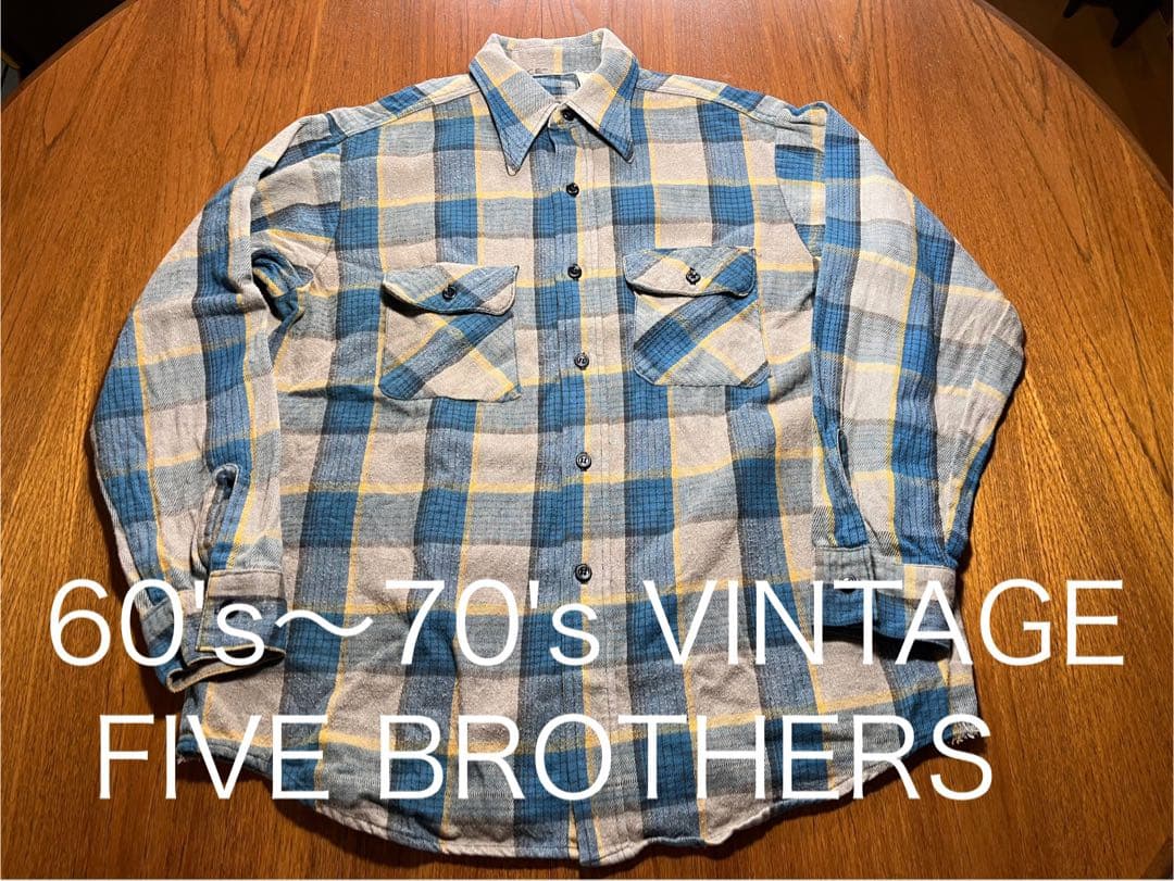 好配色　森タグ！FIVE BROTHER フランネルネルシャツ 60s〜70s