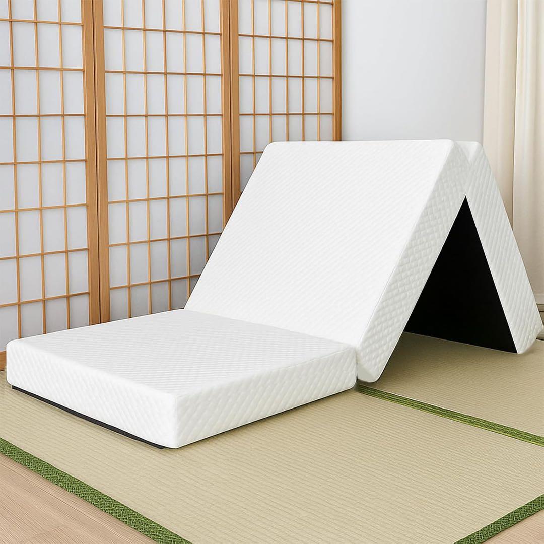 三つ折りたたみマットレス高反発 硬め220N 密度36D 厚さ10cmシングル