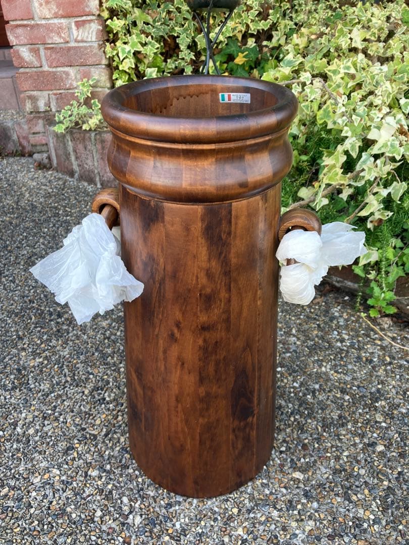 新品　未使用　イタリア製　木製傘立て　MADE IN ITALY アンティーク