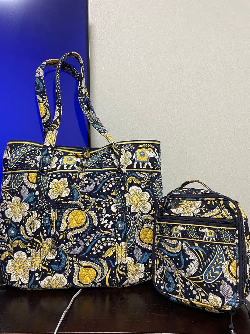 vera bradley 花柄キルティングトートバッグ　ランチバッグセット