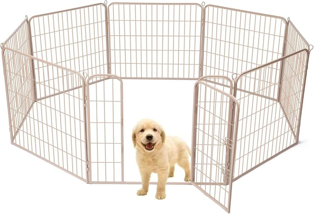 ペットサークル 犬 ペットフェンス サークルケージ 高さ60cm グレージュ