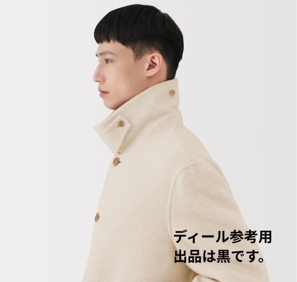 MUJI Labo　カシミヤ混ショートステンカラーコート　Ｍ　黒　未使用タグ付