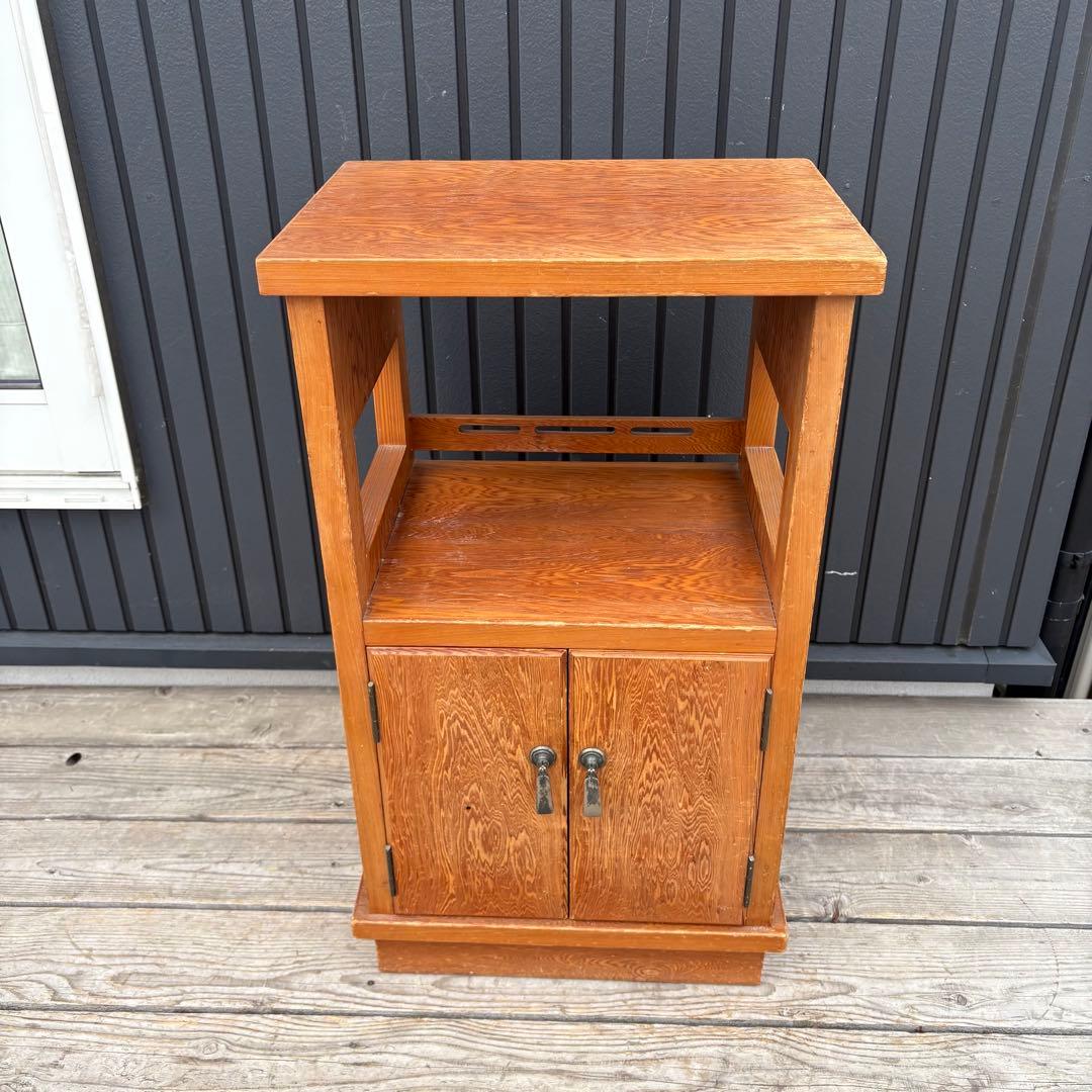 昭和レトロ 和風 木製電話台 花台 飾り棚 コールキャビネット 古道具 古家具