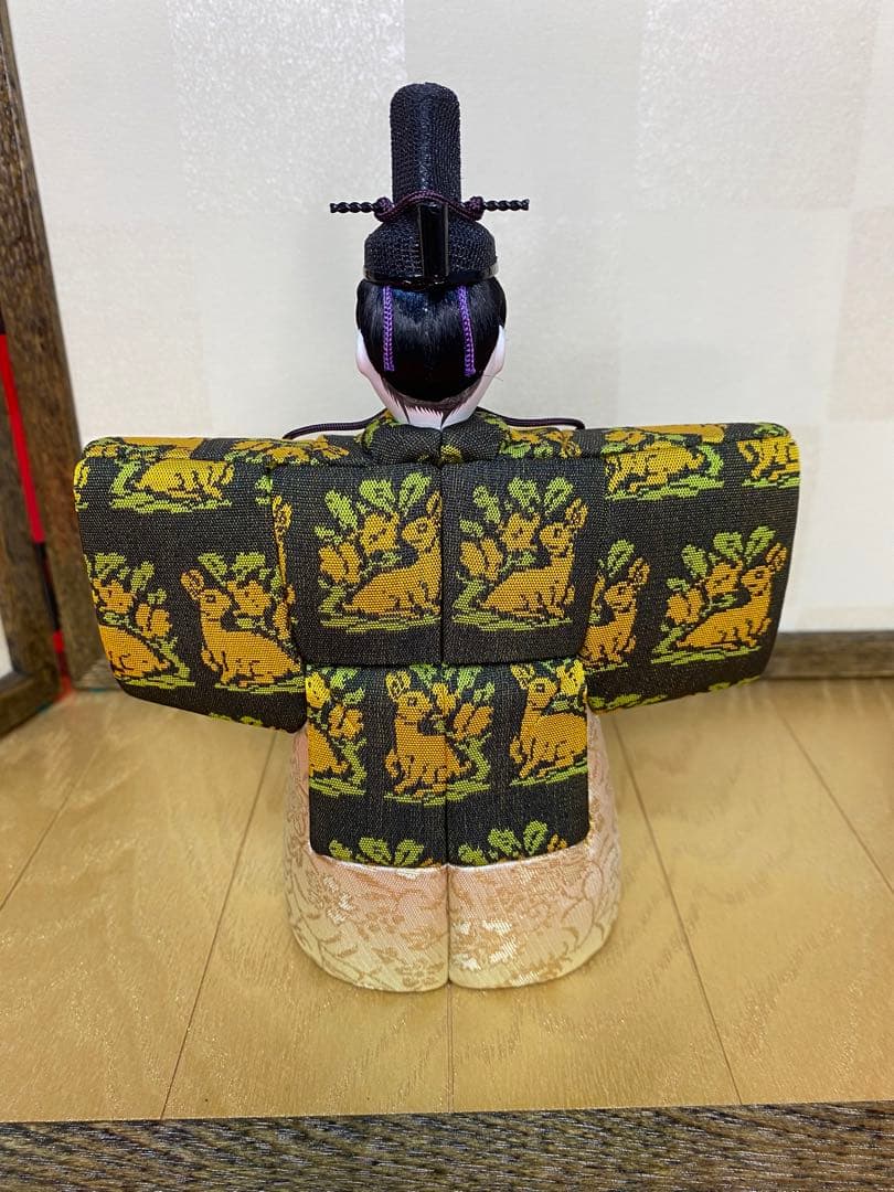 雛人形　木村一秀作　江戸木目込人形親王平飾り・間口約４０×奥行約２０×高約２６㎝