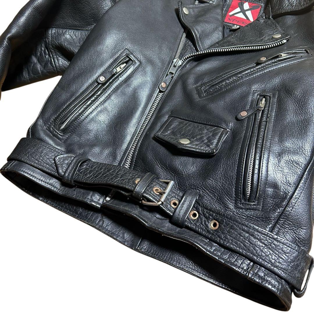 XPERT ダブルライダース レザージャケットブラック黒　キルティング　38