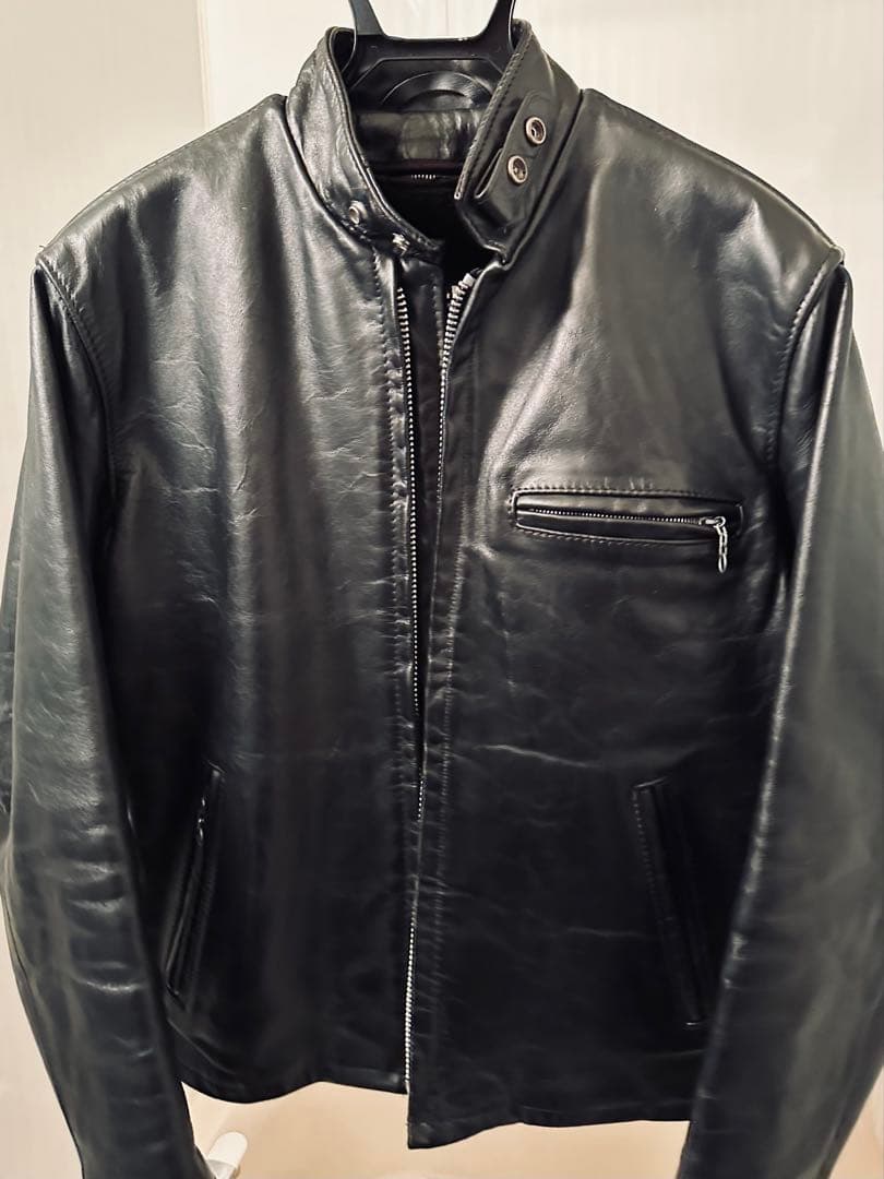 Schott シングルライダース641　カーフレザー 38
