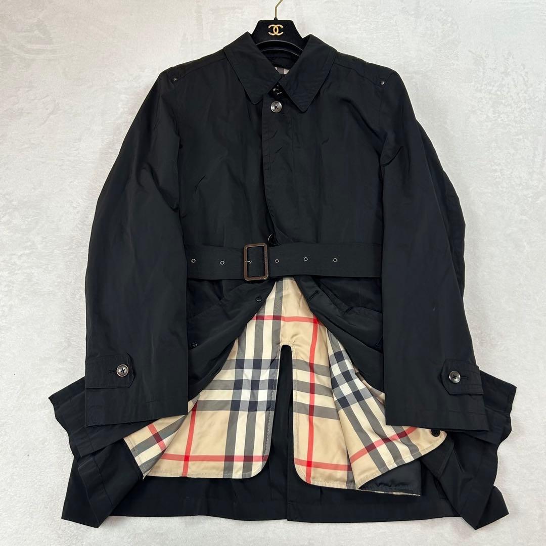 J488 XL バーバリーロンドン ダウンライナー付 ベルト付 コート メンズ