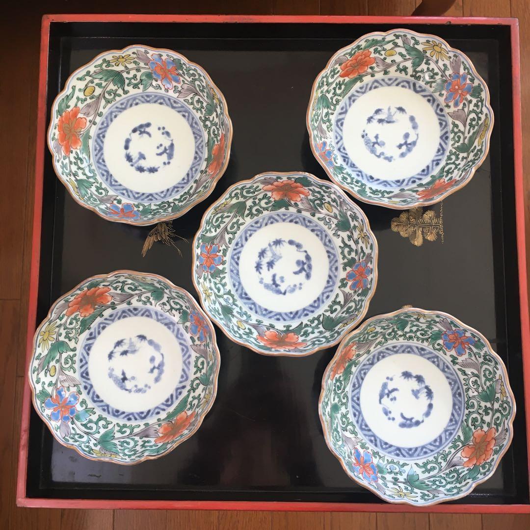 和ちゃん様リクエスト　古伊万里　色絵花唐草　なます皿　成化年製