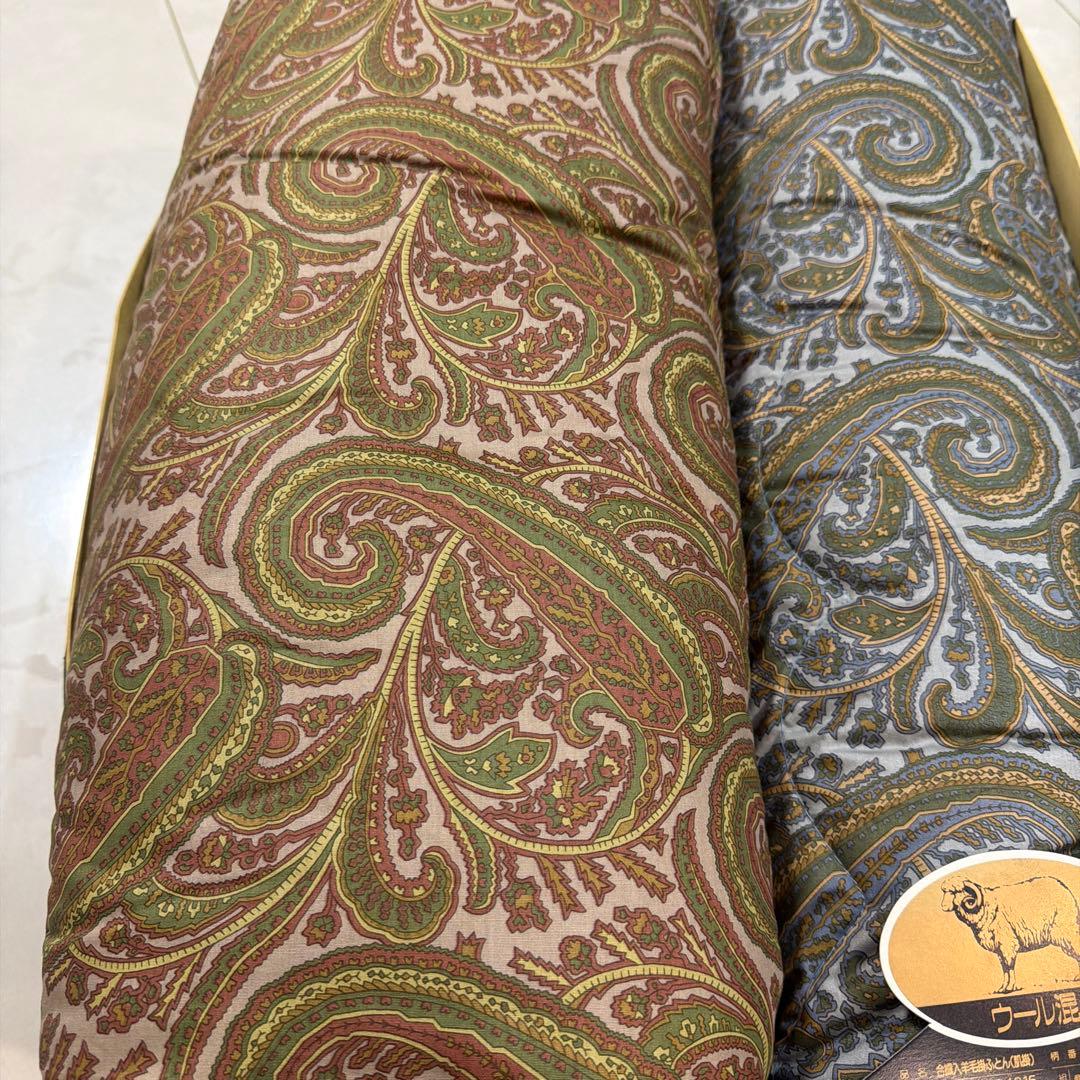 バーバリー　Burberrys 合織入羊毛掛ふとん　(肌掛) 2枚