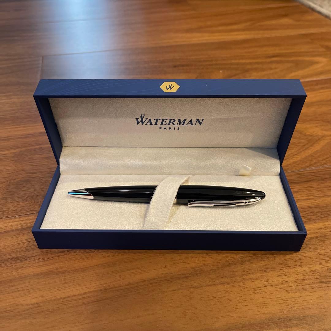 Waterman ボールペン 黒 金属製 専用ケース付き