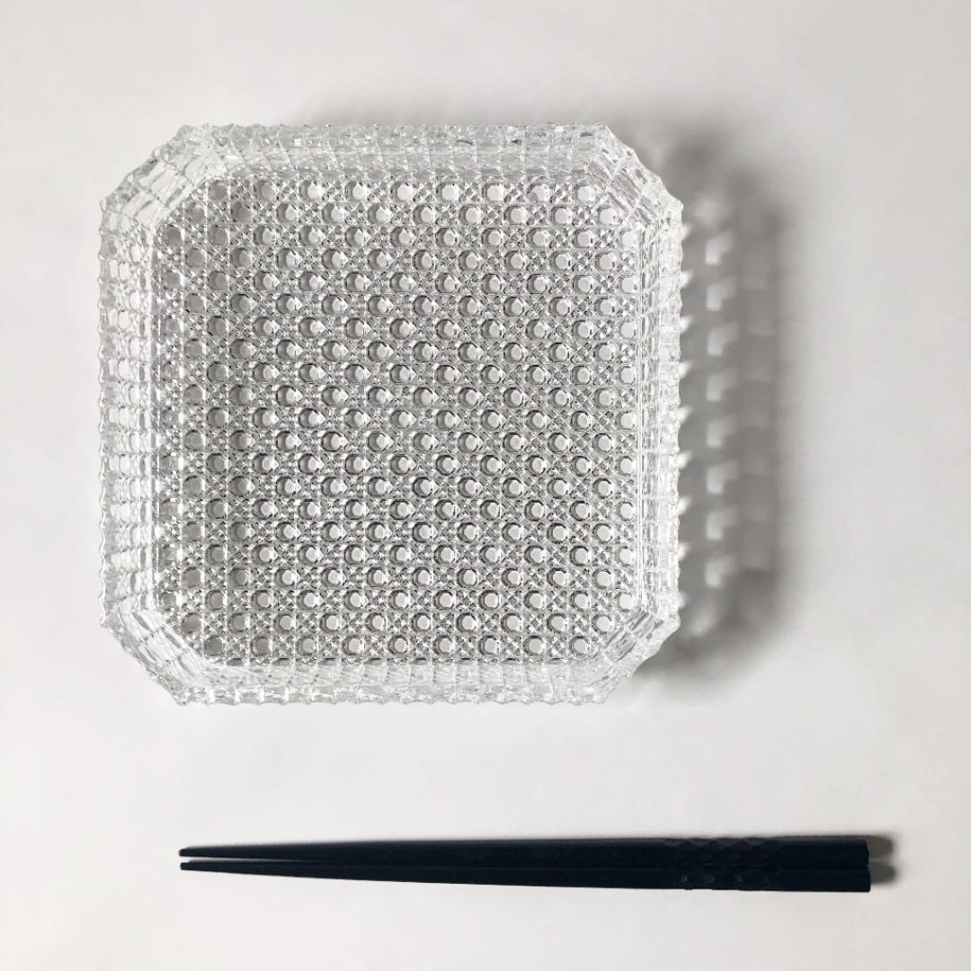 せいら 日本製和硝子　籠目八寸ガラス皿