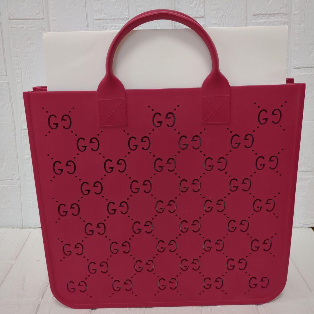新品未使用 GG ラバー トートバッグ ピンク