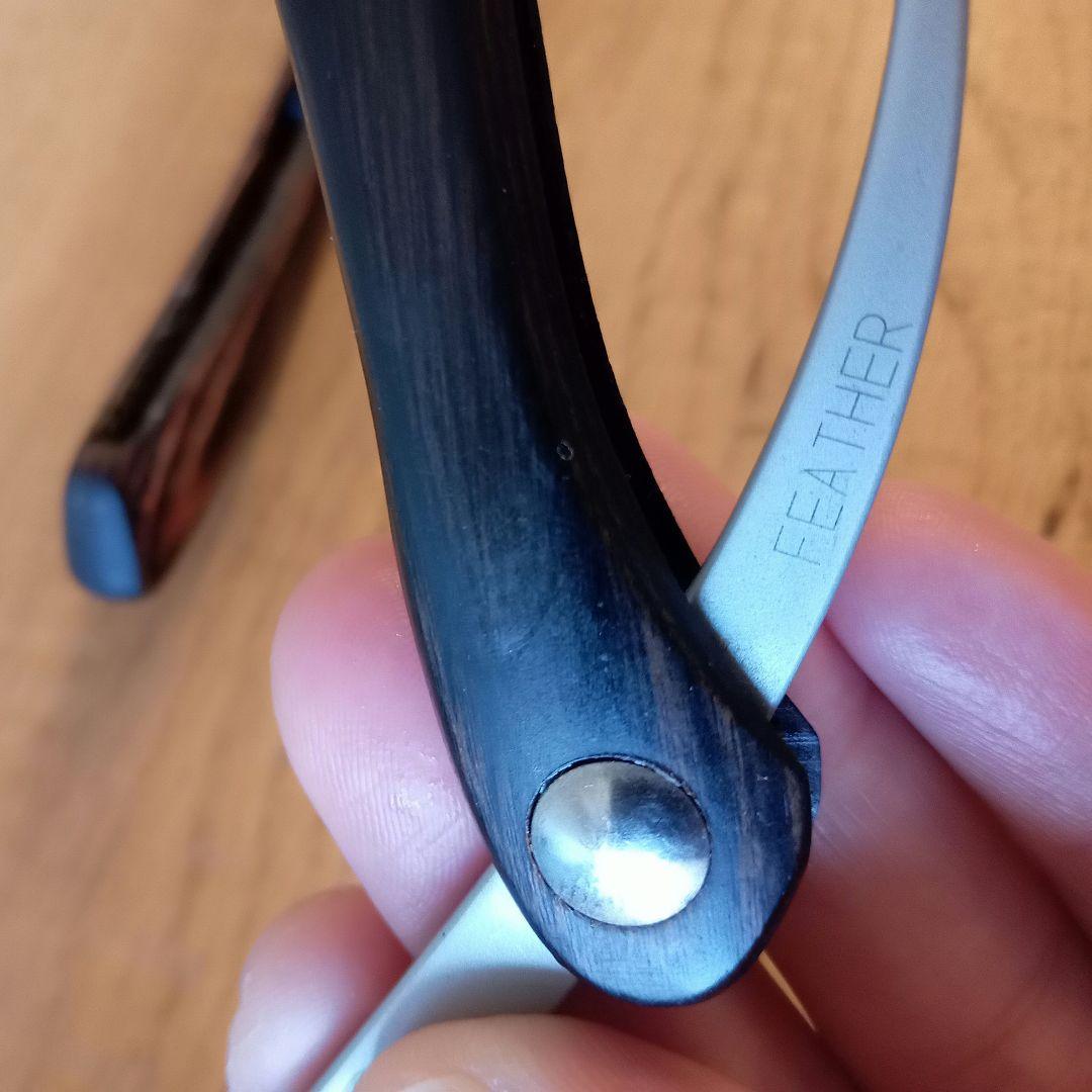 フェザー FEATHER 木製 barber レザー カミソリ 理容 剃刀