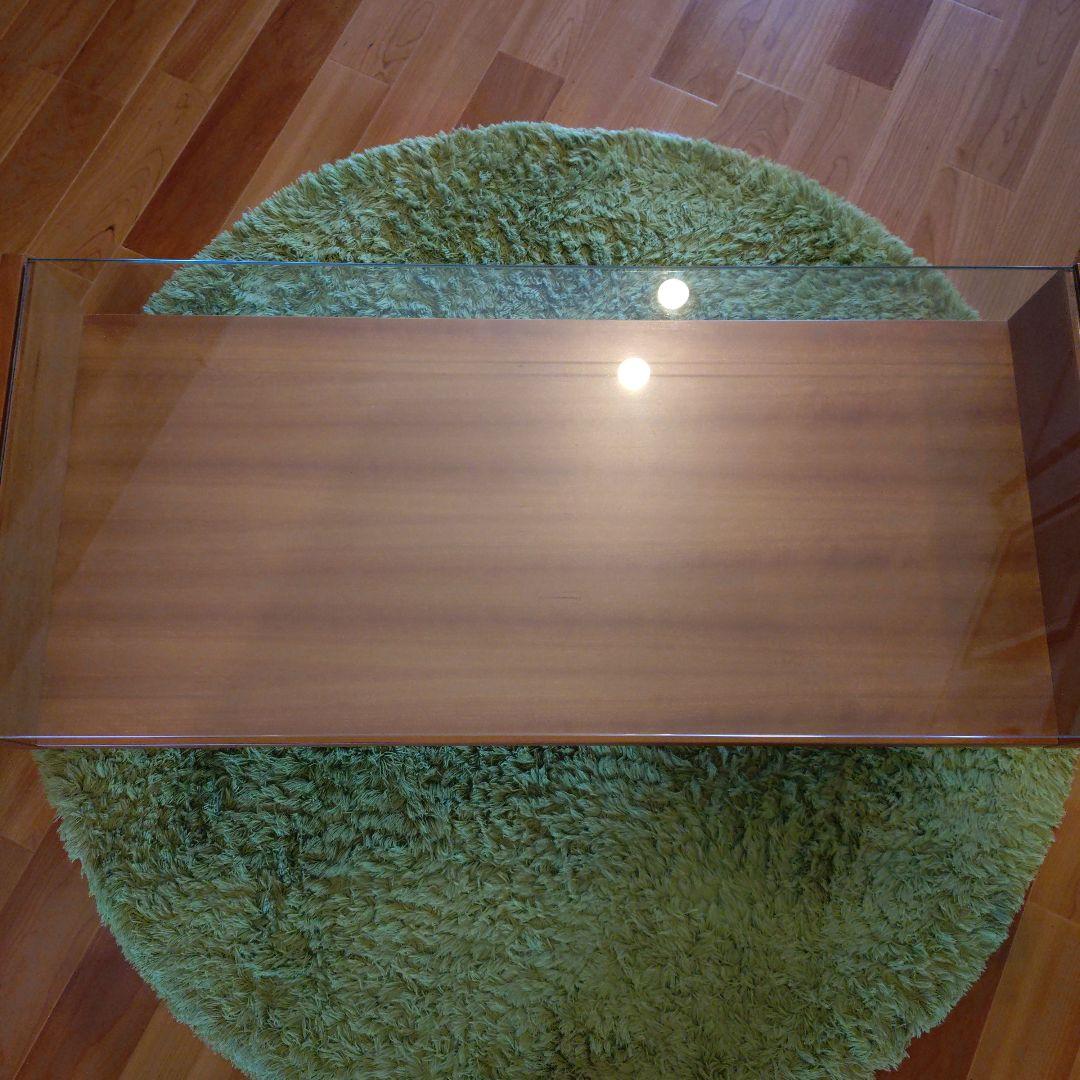 ウニコ　木製　ガラスローテーブル