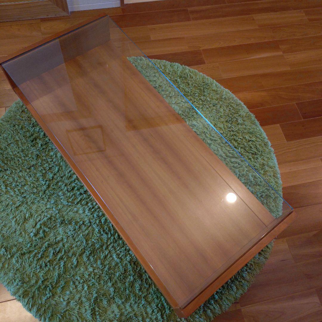 ウニコ　木製　ガラスローテーブル