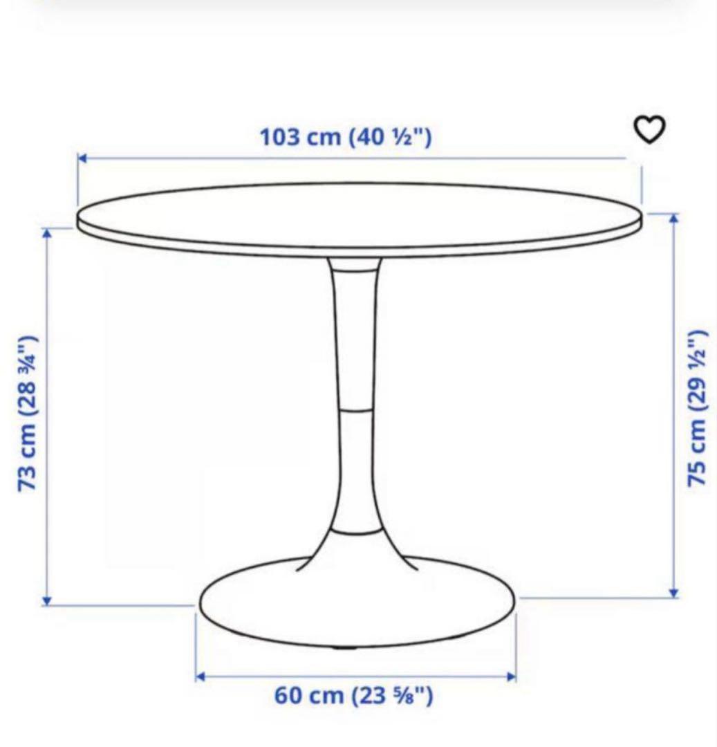 【美品/都内無料配送】IKEA DOCKSTA ドクスタ 丸テーブル ホワイト