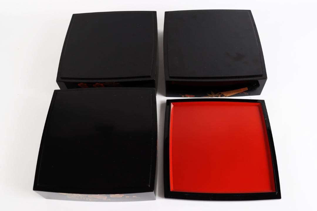 輪島塗 三段重 重箱 松竹梅 蒔絵 共箱