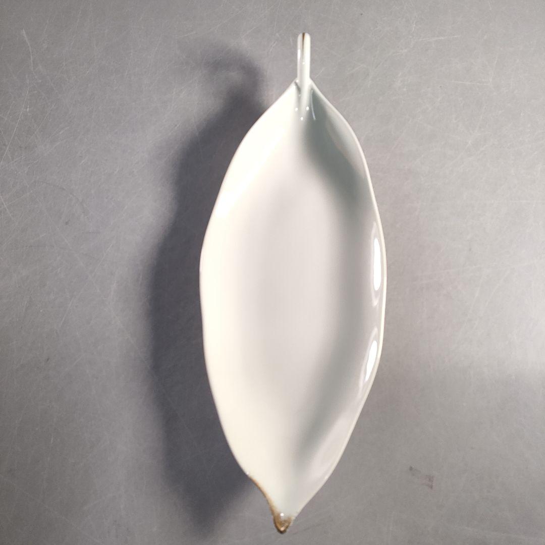 A1389-3/大倉陶園/金彩葉形銘々皿 大1客・小6客/向付/菓子皿/懐石道具