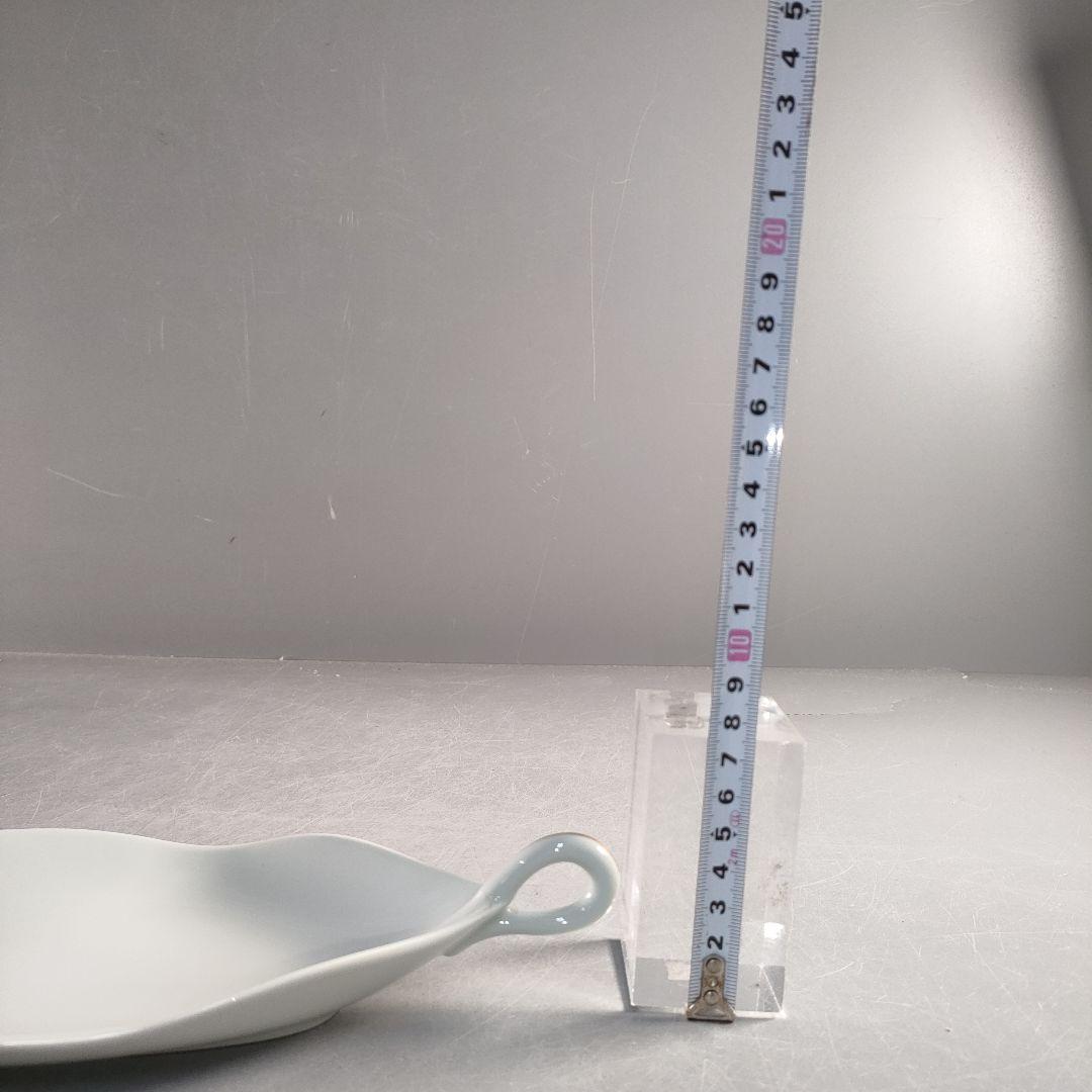 A1389-3/大倉陶園/金彩葉形銘々皿 大1客・小6客/向付/菓子皿/懐石道具