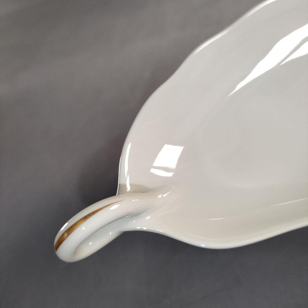 A1389-3/大倉陶園/金彩葉形銘々皿 大1客・小6客/向付/菓子皿/懐石道具