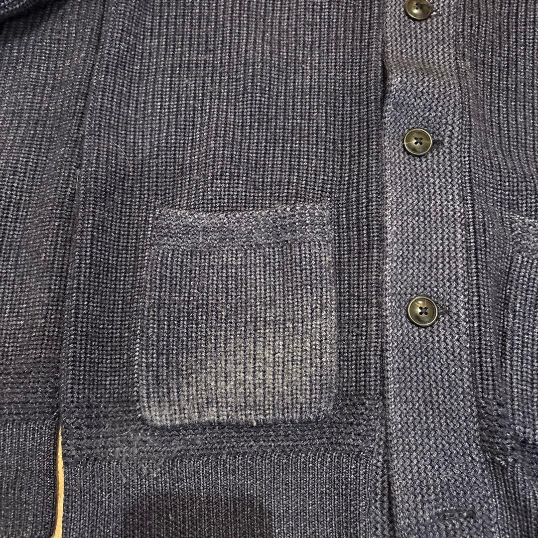 RRL ネイビー カーディガン M 100%メリノウール