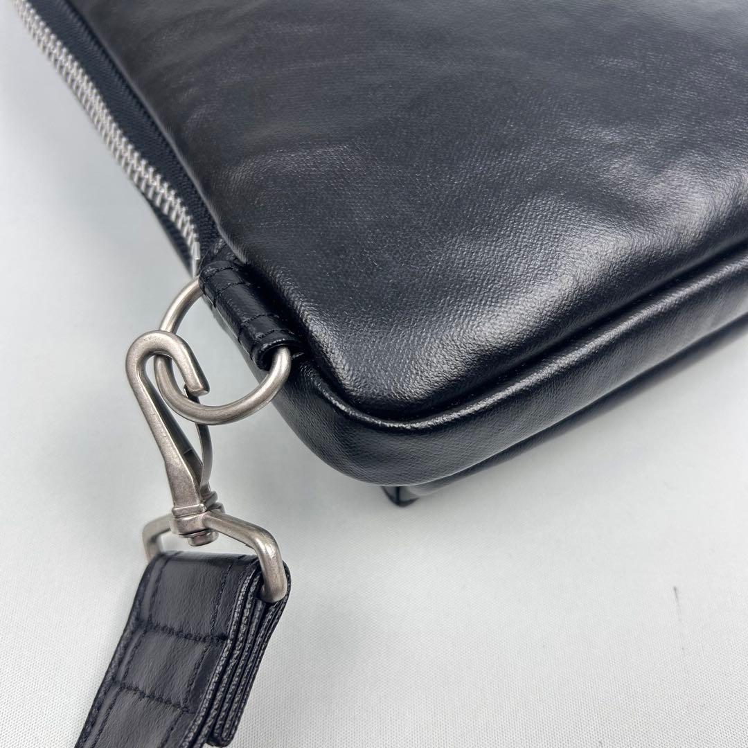 【未使用品】ポーター PORTER ボディバッグ レザー フリースタイル 黒