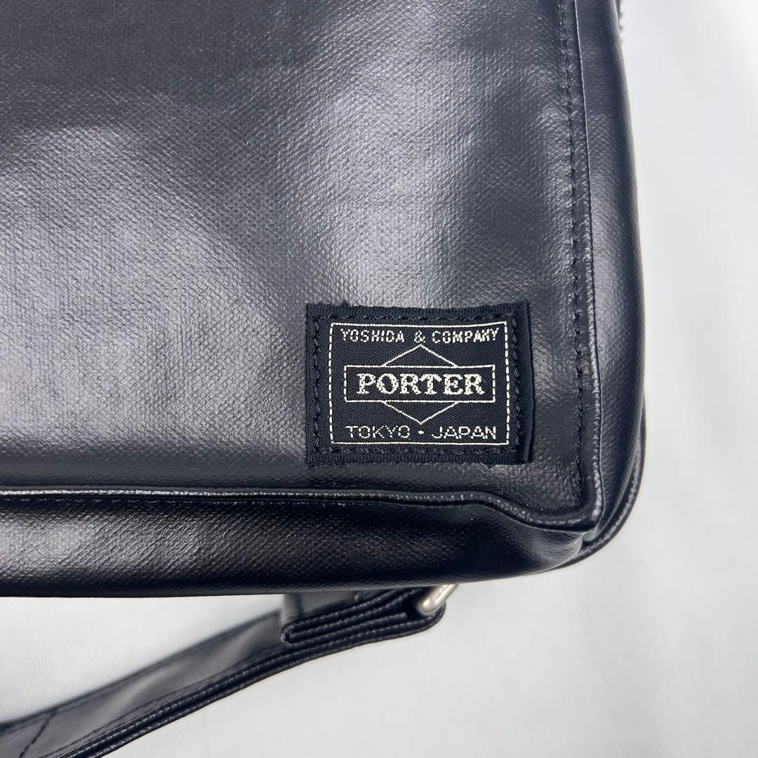 【未使用品】ポーター PORTER ボディバッグ レザー フリースタイル 黒