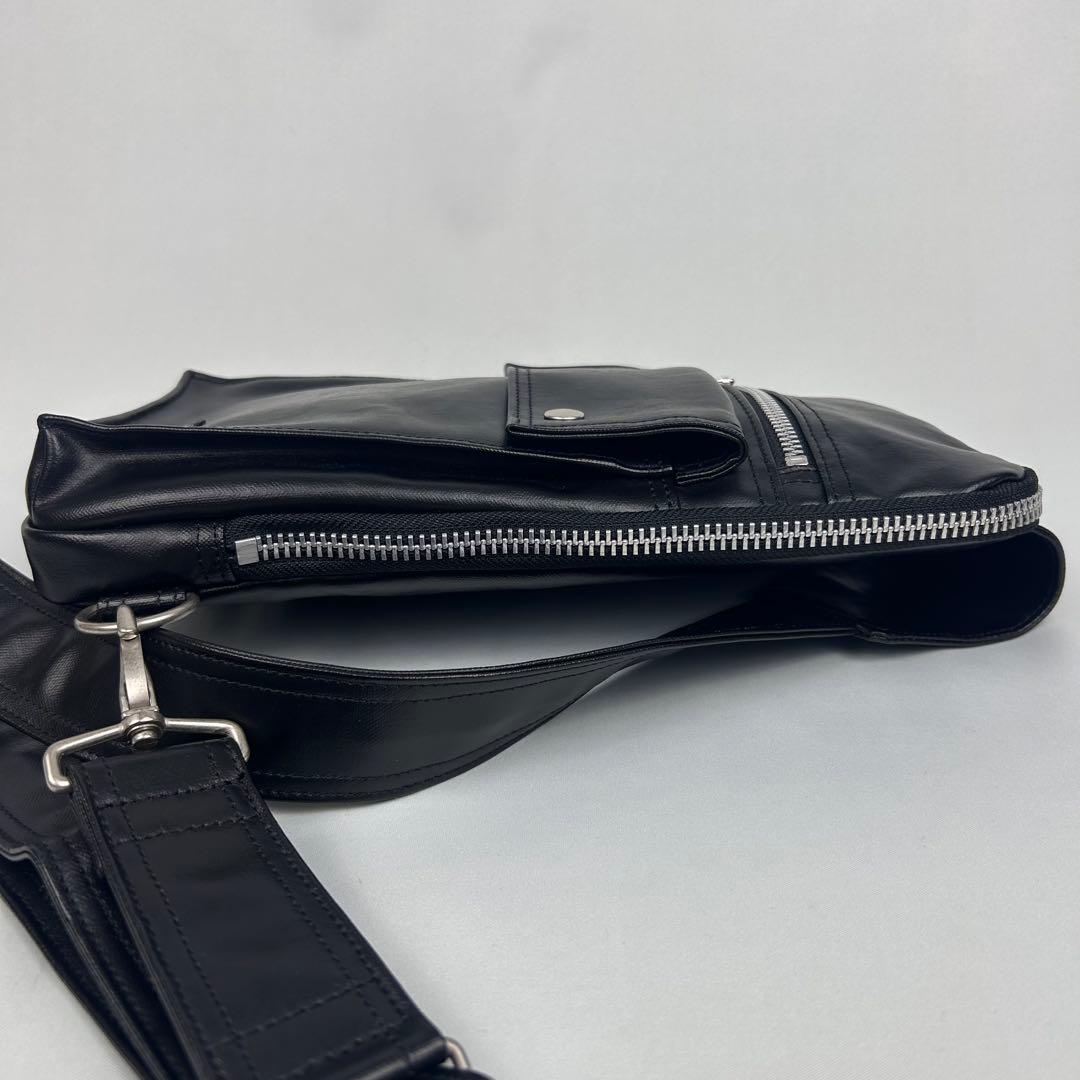 【未使用品】ポーター PORTER ボディバッグ レザー フリースタイル 黒
