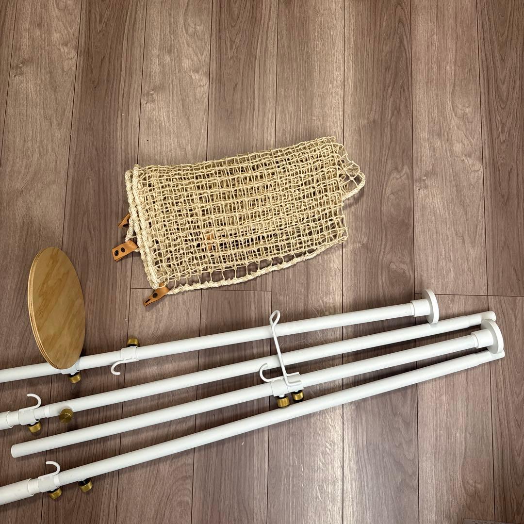 【12/18処分】DRAW A LINE 突っ張り棒2本シェルフと小物セット