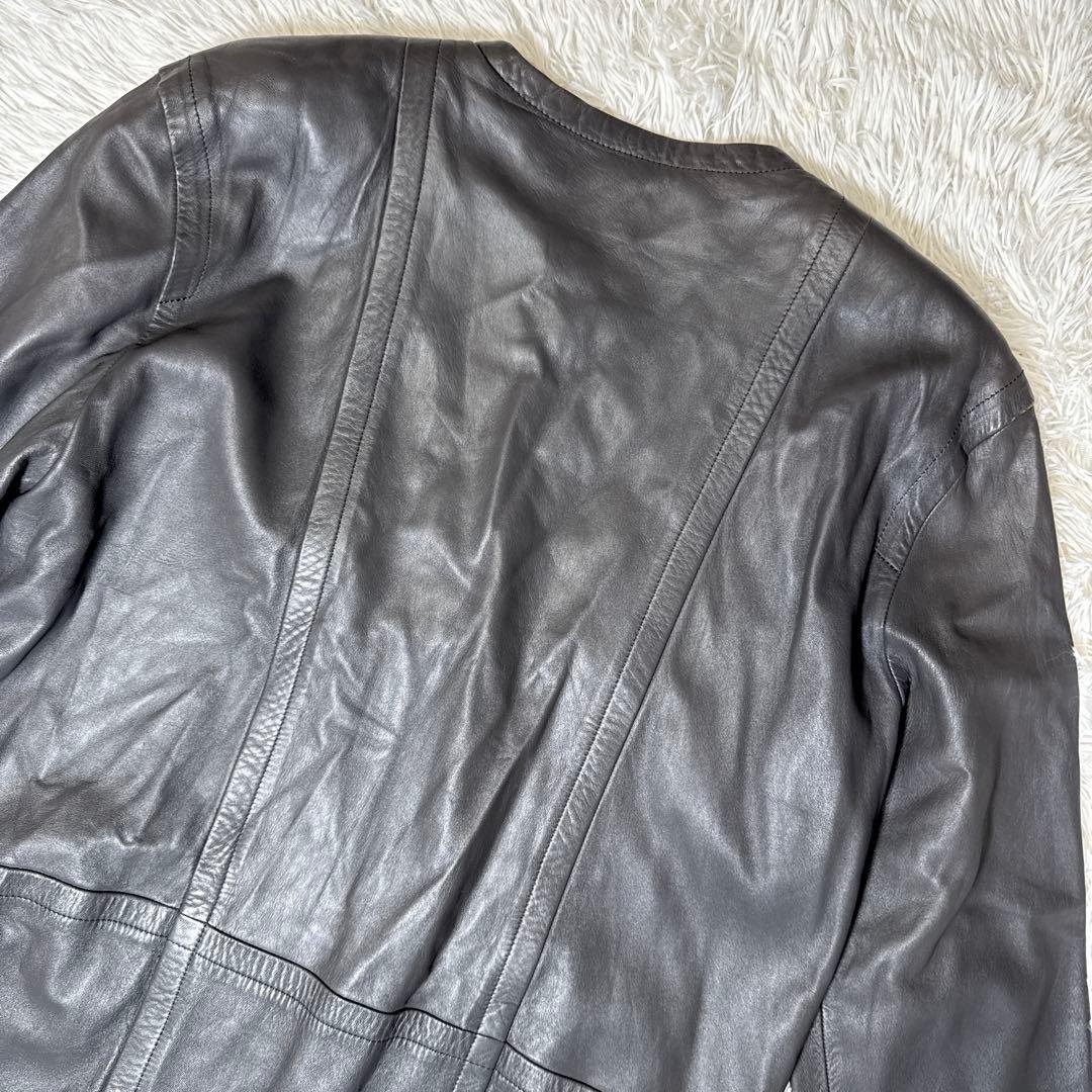 希少 ジバンシー レザーコート ノーカラー 羊革 シープレザー 本革 ロング