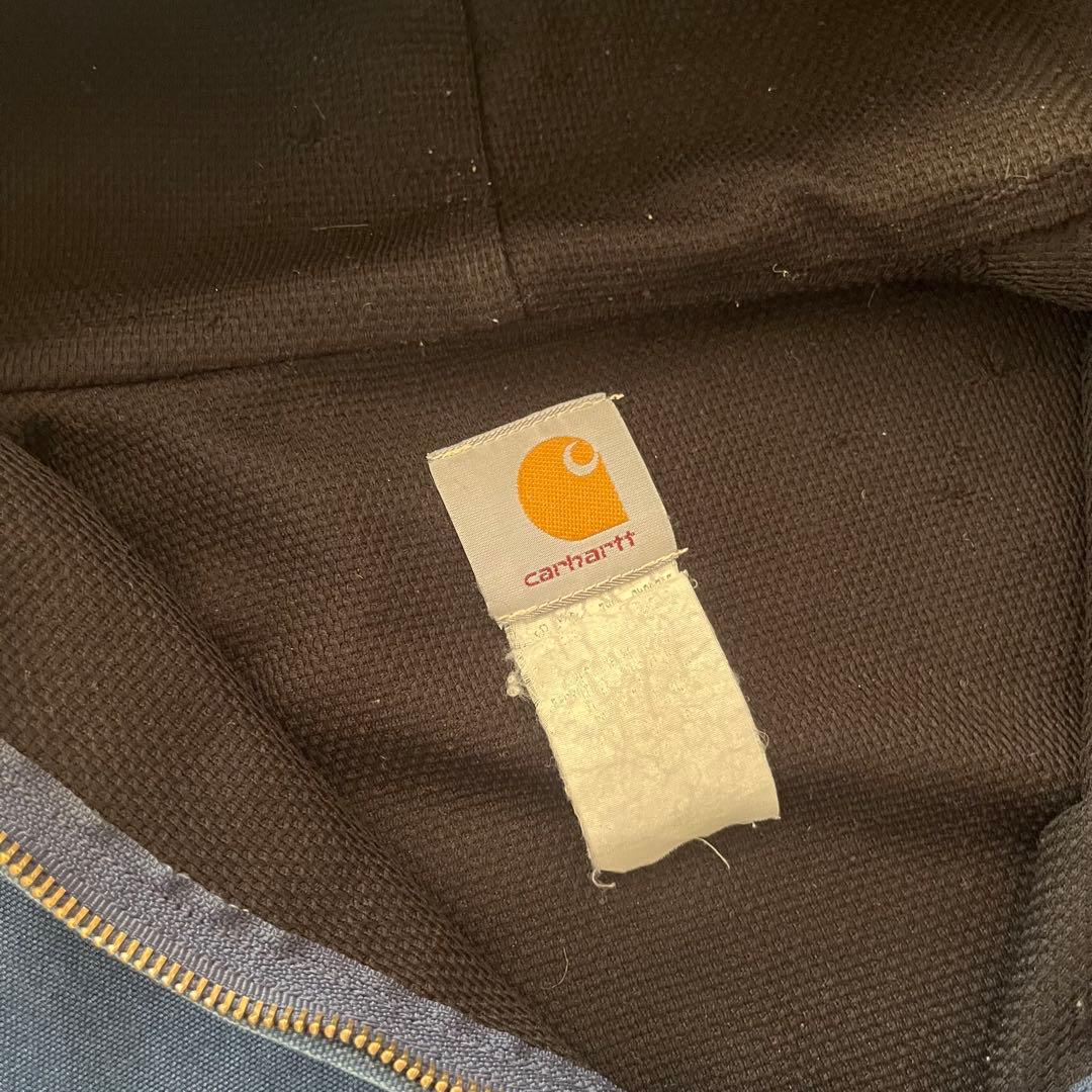 80s USA製 Carhartt アクティブジャケット フェードネイビー