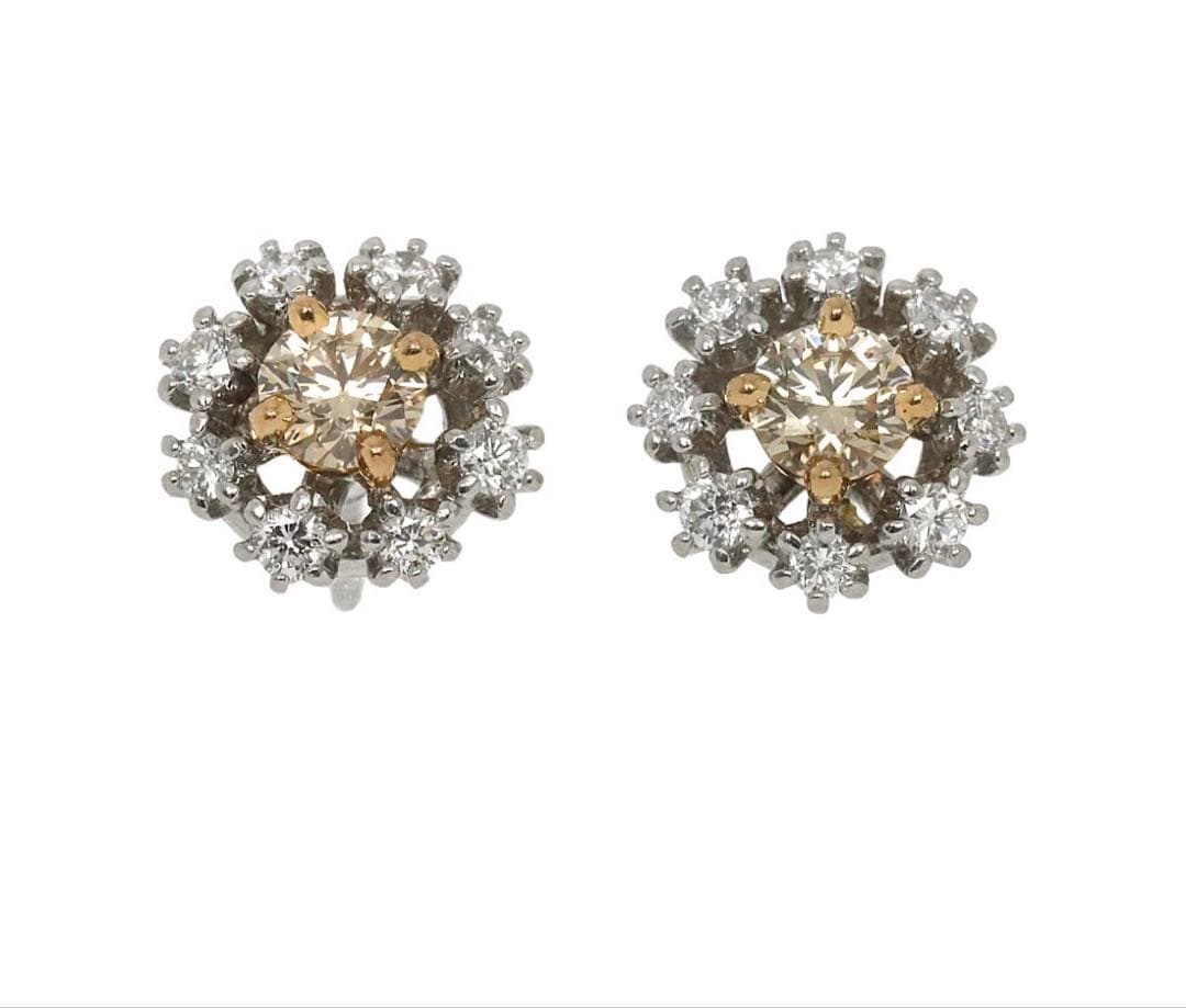 新品同様カシケイ KASHIKEY0.40ct ptダイヤ 0.25ct ピアス