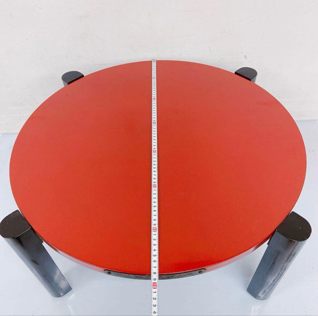 7HM18 漆塗 うるし 丸テーブル 座卓 丸テーブル 和 アンティーク