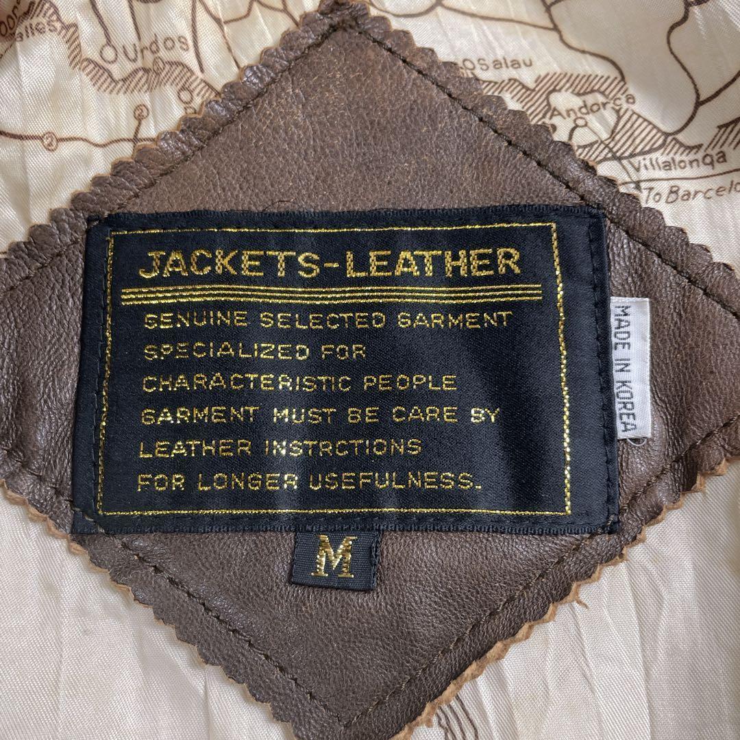 ヴィンテージ G-1 フライトジャケット レザー 羊革 襟ボア 裏地柄 韓国製