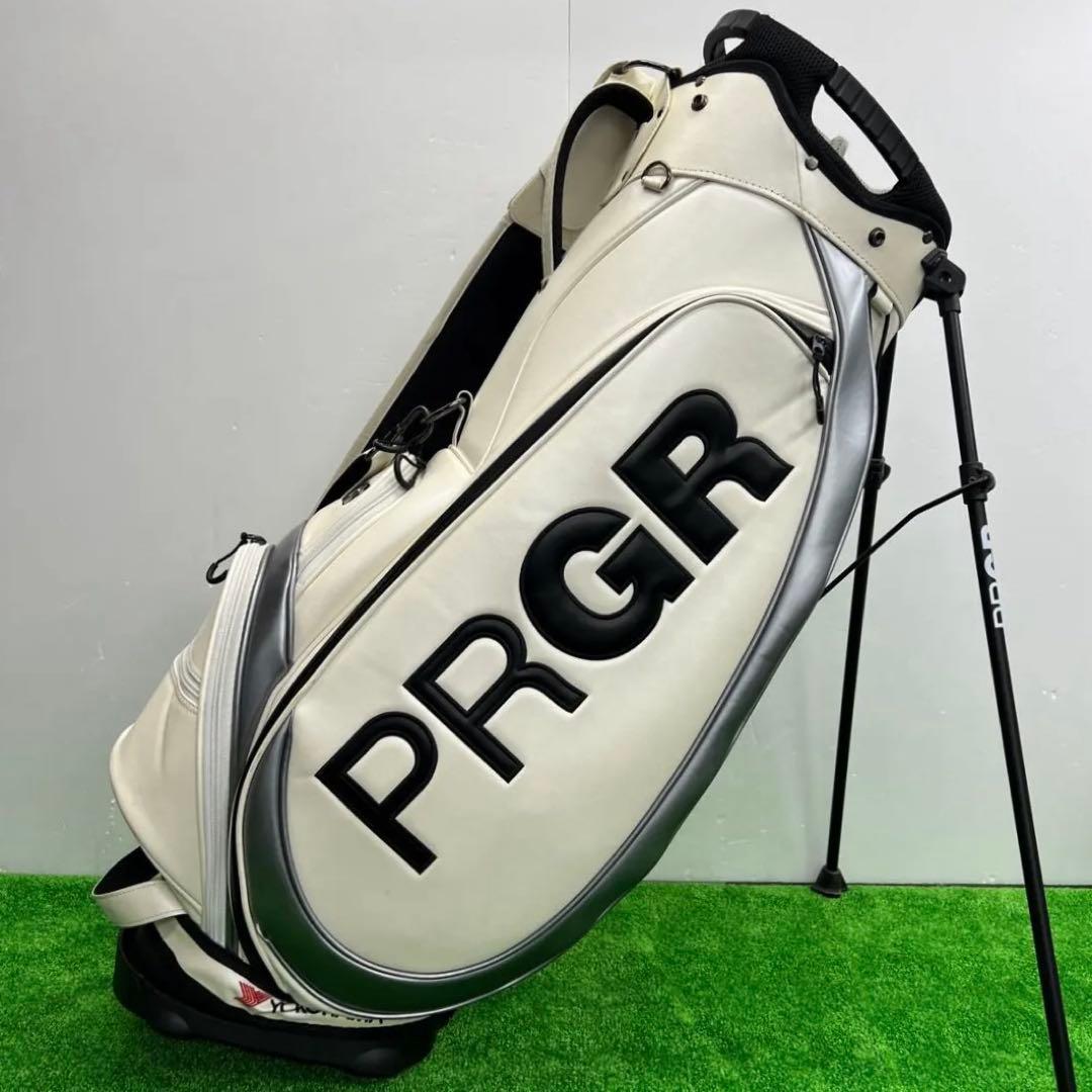 PRGR プロギア　ゴルフバッグ　キャディバッグ　9インチ　ホワイト　メンズ