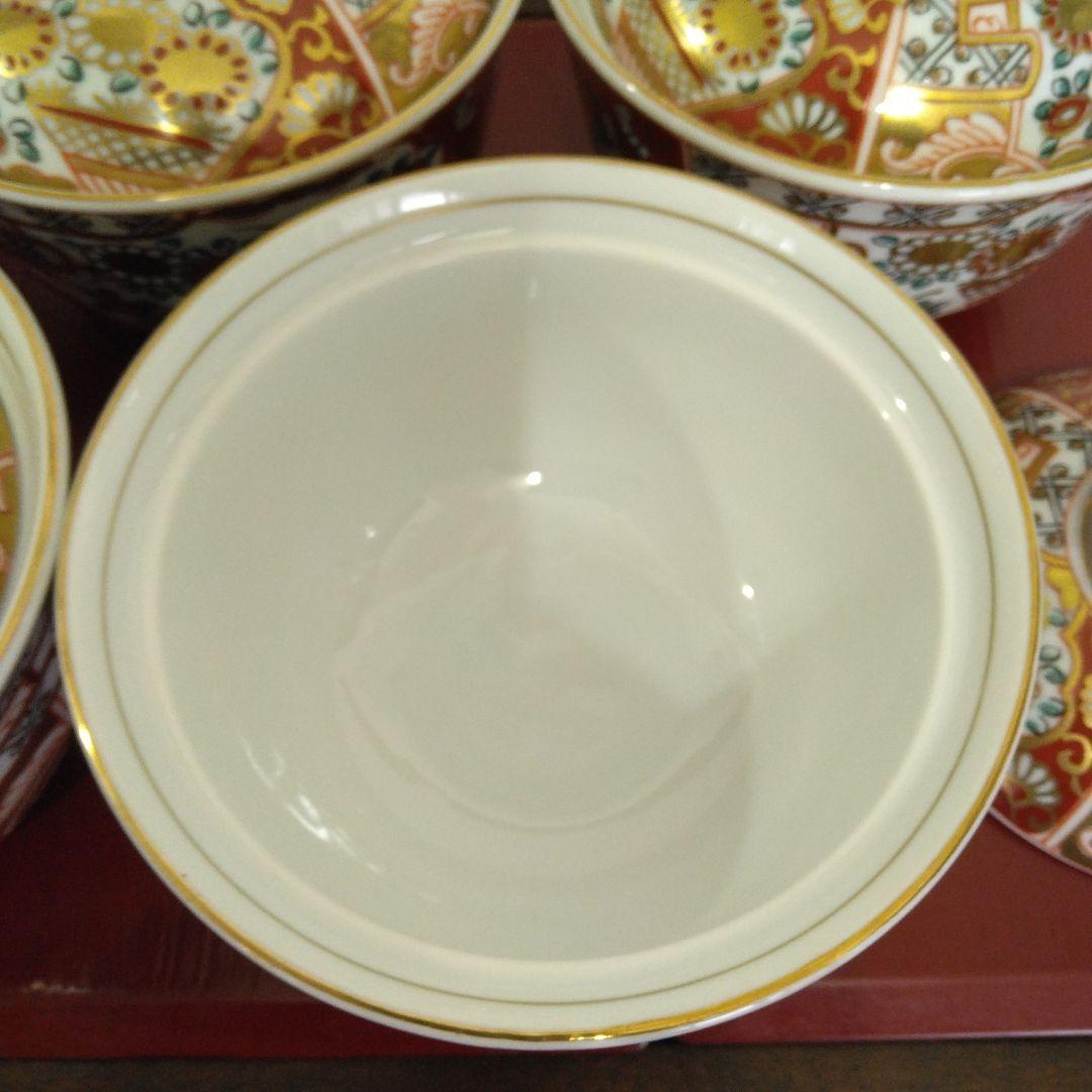 （専用）有田焼　龍峰窯　味楽錦蓋物碗揃　金彩赤絵　5客