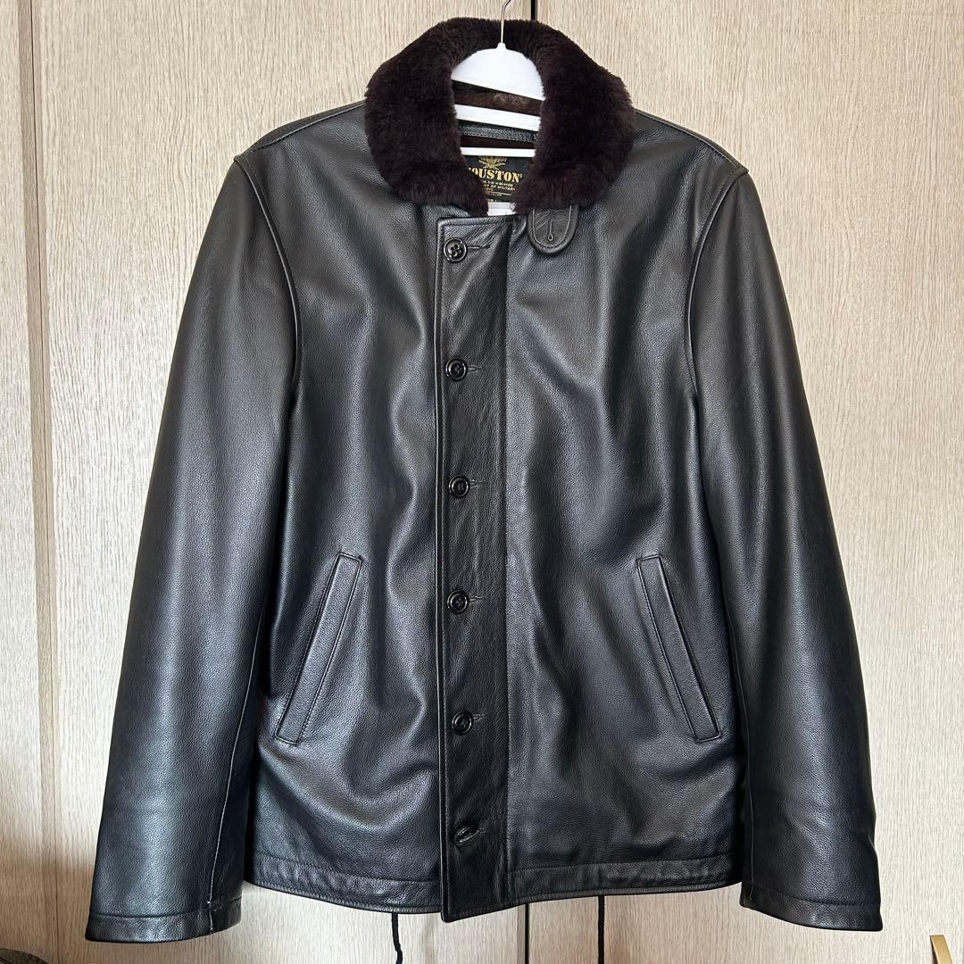 HOUSTON／ヒューストン／N-1／カウレザー／ブラック／40