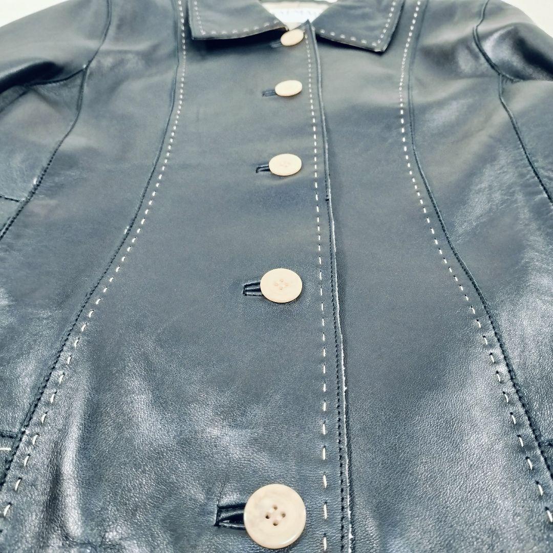 【美品】BALMAIN　シープスキン　ブラック/ベージュ　11号　リアルレザー