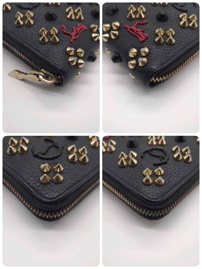 【良品】クリスチャンルブタン☆長財布 ラウンドファスナー パネトーネ スタッズ