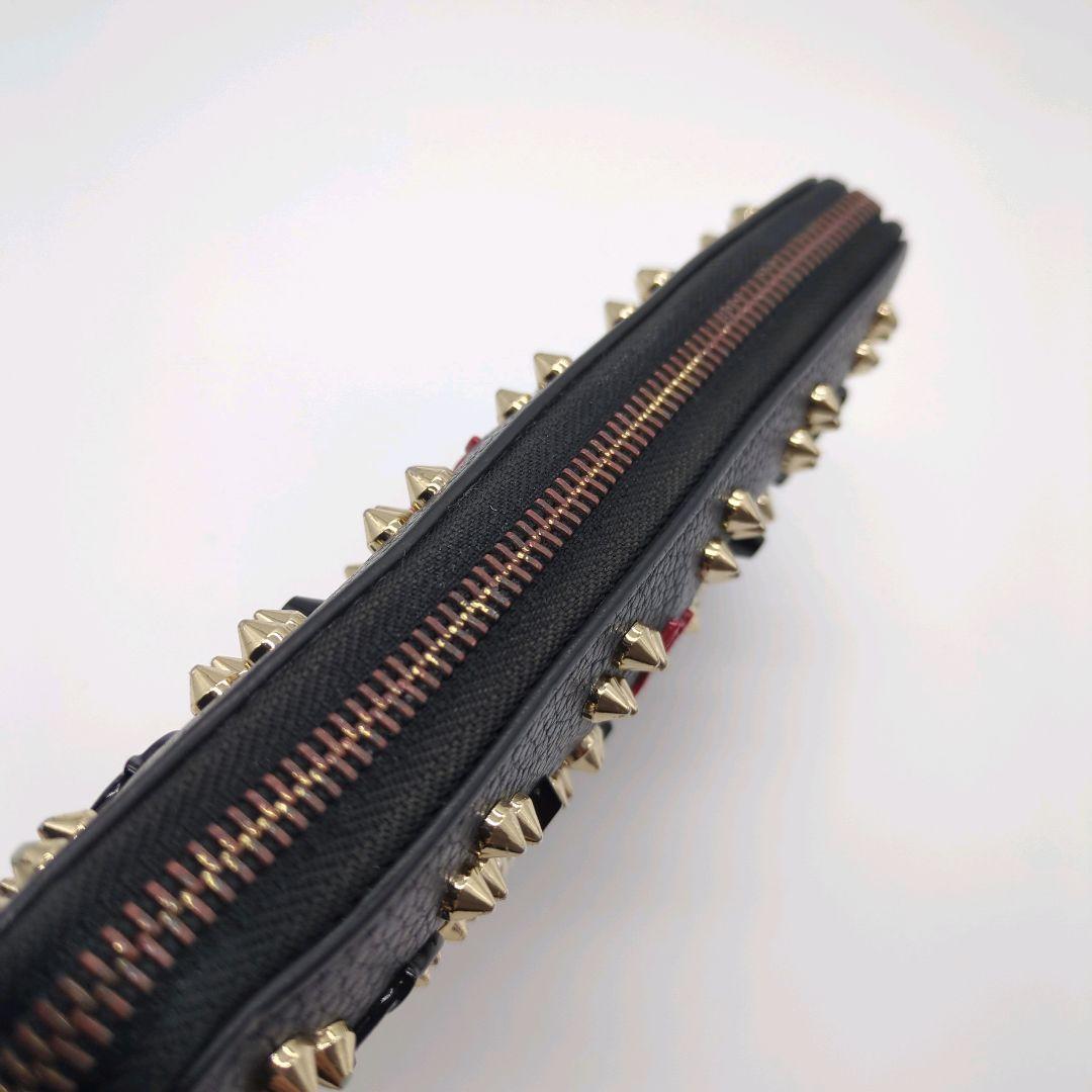 【良品】クリスチャンルブタン☆長財布 ラウンドファスナー パネトーネ スタッズ