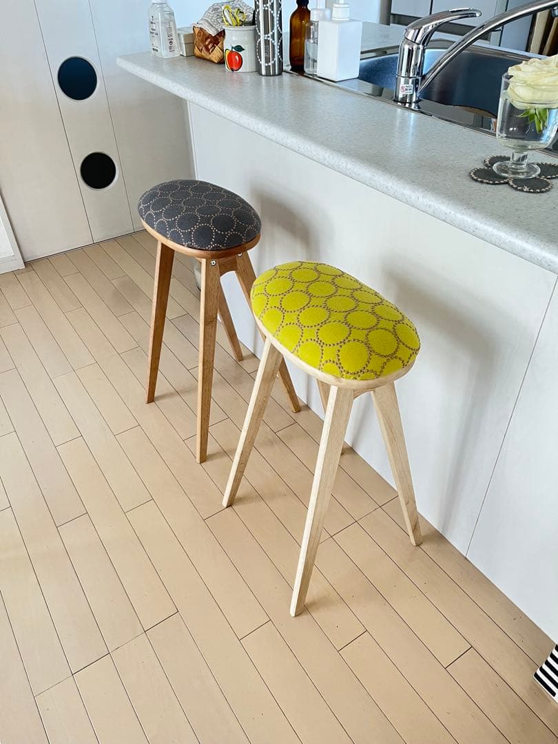 ミナペルホネン使用スツール　ハイスツール　チェア イス　椅子　インテリアキッチン
