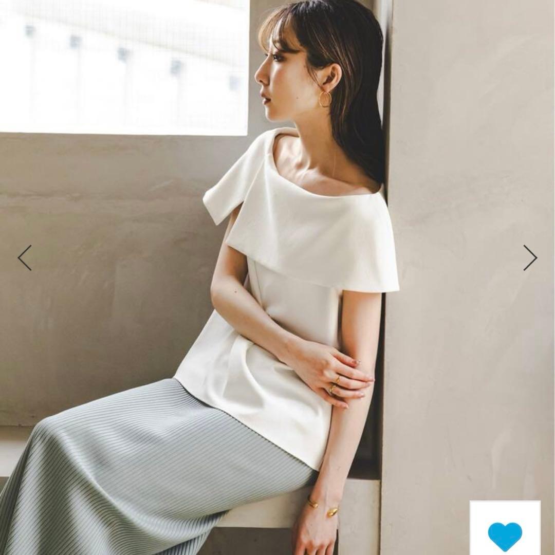 今季完売＊NOBLE新品未使用＊【洗える】ケープブラウス　ホワイト　2025ss