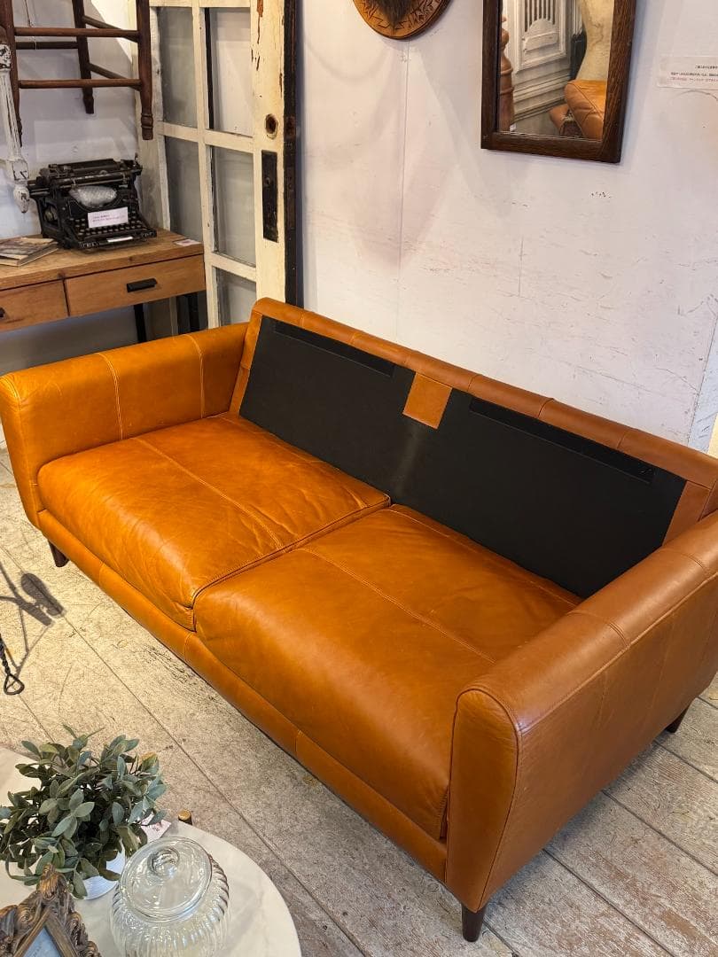 offer9　Richソファ　２.５P　総革張り　キャメルブラウン