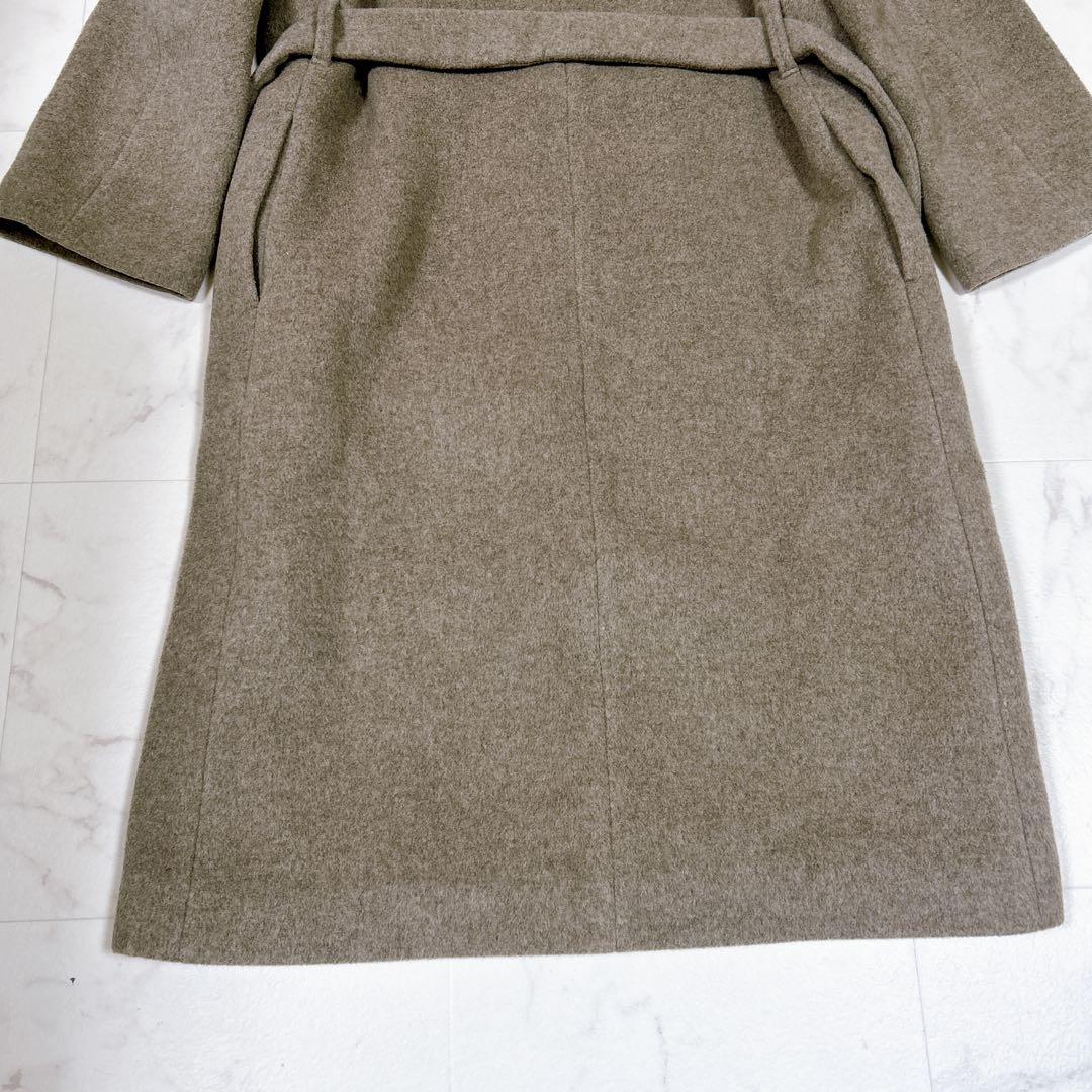 美品 Beauty&Youth ビーバーノーカラーロング コート S 20AW