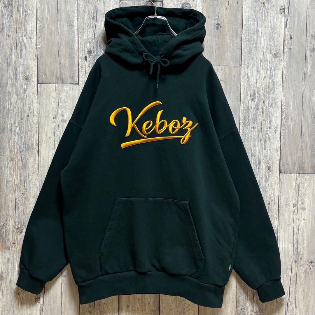 ケボズ Keboz パーカー　プルオーバー　刺繍　ビックロゴ　見本　XL