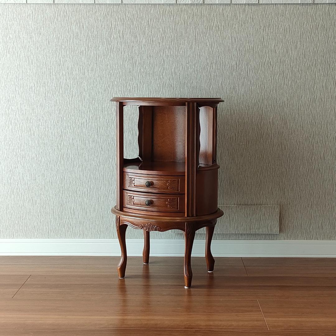 アンティーク　ラウンドキャビネット　猫脚　サイドテーブル